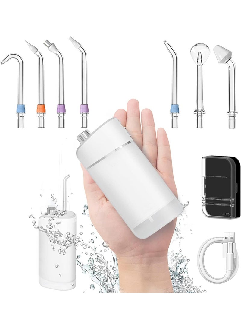 Zikra Portable Water Flosser, Travel Size Picks for Teeth Cleaning Cordless, Dental Flosser Teeth Cleaner with 7 Jet Tips, Braces Kit, Dental Care, Telescopic Tank, 3 Modes IPX7 Waterproof - Image 1