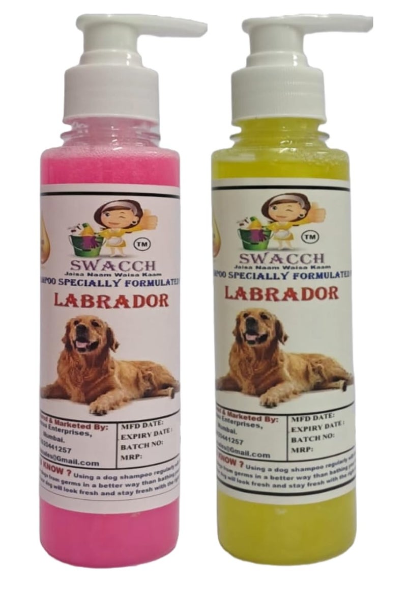SWACCH Premium Shampoo for Labrador (200ML) (Combo Pack of 2) Rose & Lemon - Image 1