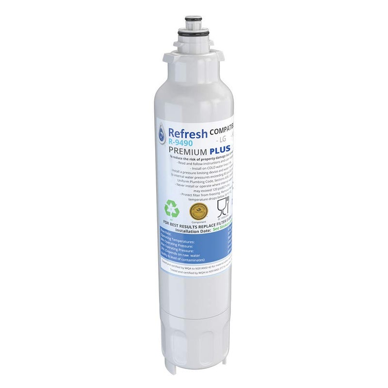 Refresh NSF53 Premium Replacement Refrigerator Water Filter Compatible with LG LT800P ADQ73613401 and Kenmore Elite 469490 9490 469490 ADQ73613402  Model R9490Plus  R9490PlusS 1 Pack