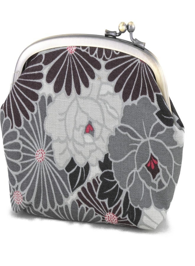 noren Vintage Floral Kiss Lock Coin Change Wallet Purses (Retro Flower - Black) Tiny Slim Small Makeup Cosmetic Bag/Made in Japan Pouch for Women - Image 1