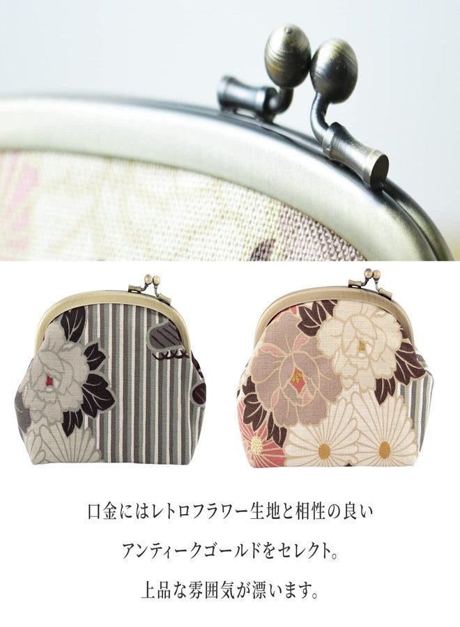 noren Vintage Floral Kiss Lock Coin Change Wallet Purses (Retro Flower - Black) Tiny Slim Small Makeup Cosmetic Bag/Made in Japan Pouch for Women - Image 5