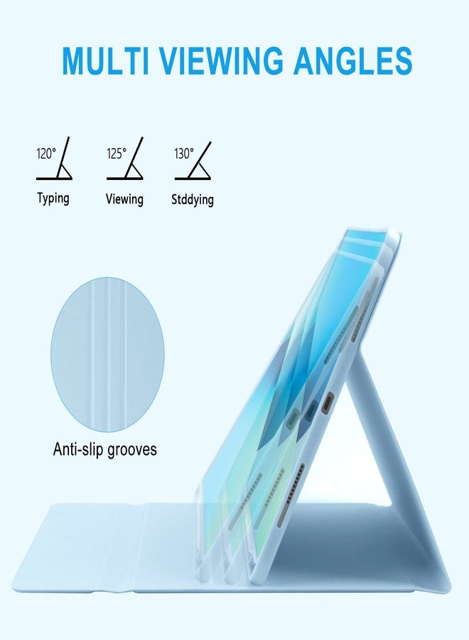 تاييانج جراب TaIYanG لجهاز iPad Air 13 بوصة M3/M2 (2025 و2024) مع لوحة مفاتيح، وجهاز iPad Pro 12.9 بوصة (الجيل السادس والخامس)، جراب لوحة مفاتيح بلوتوث قابل للفصل مع حامل قلم، خاصية التشغيل/الإيقاف التلقائي لجهاز iPad Air 13 بوصة/Pro 12.9 بوصة (الجيل السادس والخامس)، أزرق - Image 4