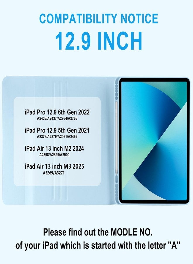تاييانج جراب TaIYanG لجهاز iPad Air 13 بوصة M3/M2 (2025 و2024) مع لوحة مفاتيح، وجهاز iPad Pro 12.9 بوصة (الجيل السادس والخامس)، جراب لوحة مفاتيح بلوتوث قابل للفصل مع حامل قلم، خاصية التشغيل/الإيقاف التلقائي لجهاز iPad Air 13 بوصة/Pro 12.9 بوصة (الجيل السادس والخامس)، أزرق - Image 2