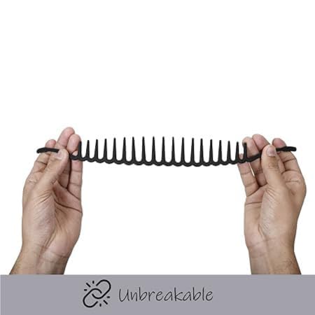 Dartler Head Band for Women & Girls | Wide Tooth Hair Comb Headband | Anti-Slip Flexible Hair Hoop Clip for Thick, Curly & Wavy Hair | Comfortable Everyday Styling Hair Accessory | Piano Black, Pack of 2 (ABS Material) - Image 4
