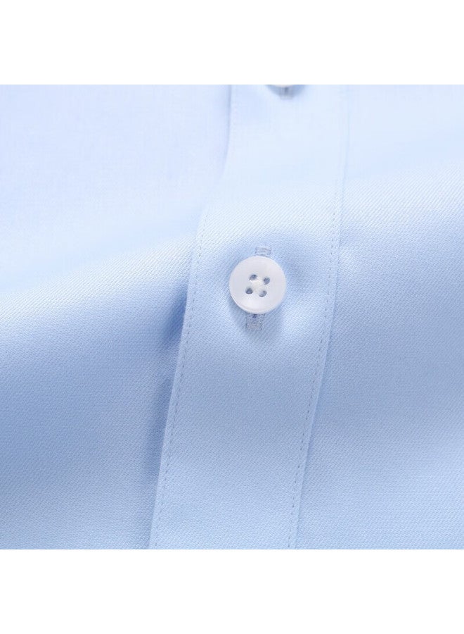 Youngor Men's Shirt, Autumn And Winter, Casual Formal Long-sleeve Shirt For Young Men, Vldd119872ify, Light Blue Plain Color, Size 44 - Image 3