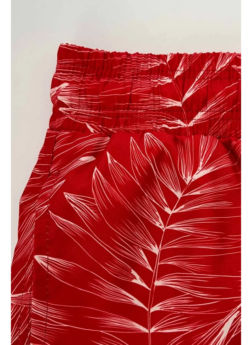 Ayyıldız 845 Men's Red Patterned Swim Shorts