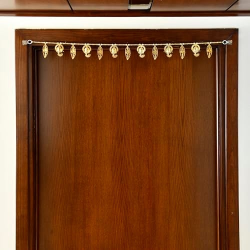 CraftVatika Toran for entrance door for Diwali Decoration Bandhanwar Navratri Pongal Onam for Door/ Wall Hanging Bandarwal for Pooja Temple Elephant Design Pompom (Size 35 Inches x 4 Inches ) - Image 2