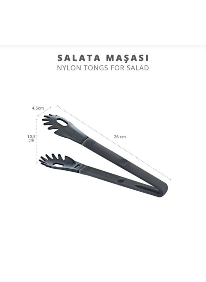 Freecook - Plastic Spaghetti Tongs for Nonstick Cookware – Non-Scratch Pasta & Salad Serving Tongs 27cm -Beige - Image 1