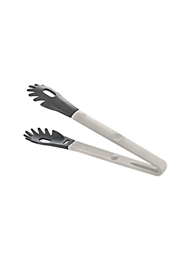 Freecook - Plastic Spaghetti Tongs for Nonstick Cookware – Non-Scratch Pasta & Salad Serving Tongs 27cm -Beige - Image 1