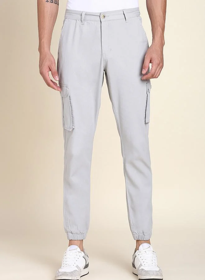 دينيس لينغو Solid Casual Trouser with Cargo Pocket by Styli
