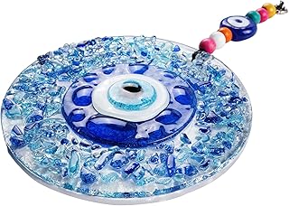 BCS Mosaic Evil Eye Decor Home Wall Hanging 5.1" Glass Handmade Turkish Nazar - Image 1