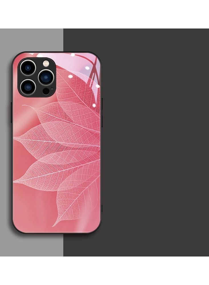 Loquat Back Cover Printed Glass Protective Mobile Phone Case for iPhone