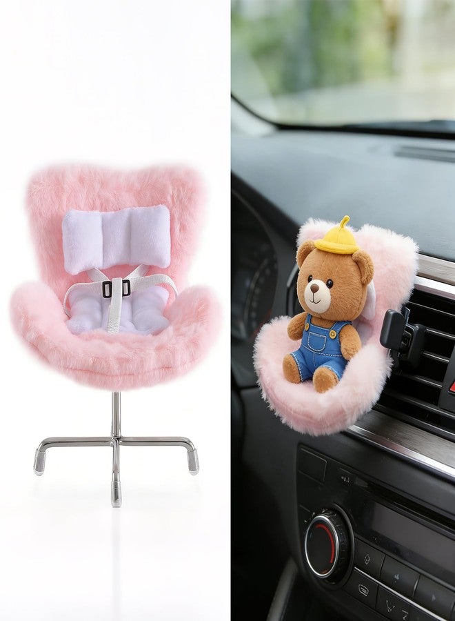 Ezcora Accessories for 10-17cm Dolls, Doll Car Seat with Clip onto Car Air Vent, Includes Seat Leg for Desktop Display (Pink) - Image 1