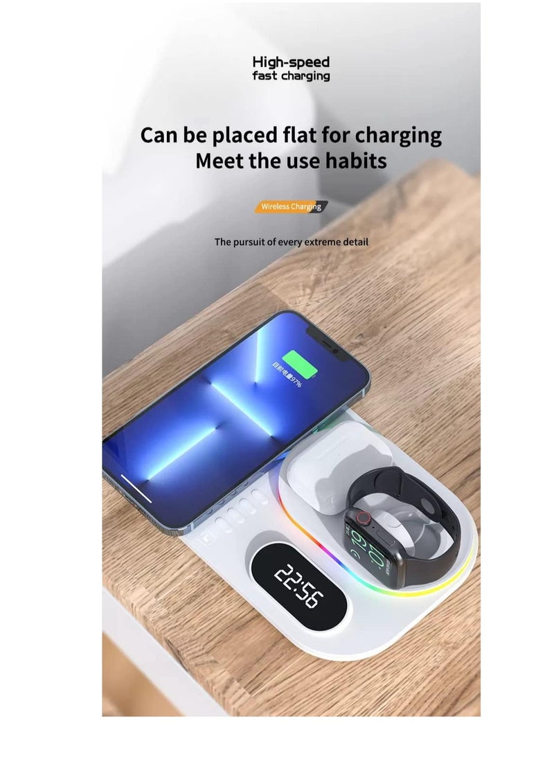 Beauenty - Wireless Charging Station 4-in-1 For Apple Watch, AirPods, iPhone, Digital Clock, Nightstand Mode for iWatch All Series, iPhone 13/12/11/ Pro Max, Samsung All Supportive models - Image 1