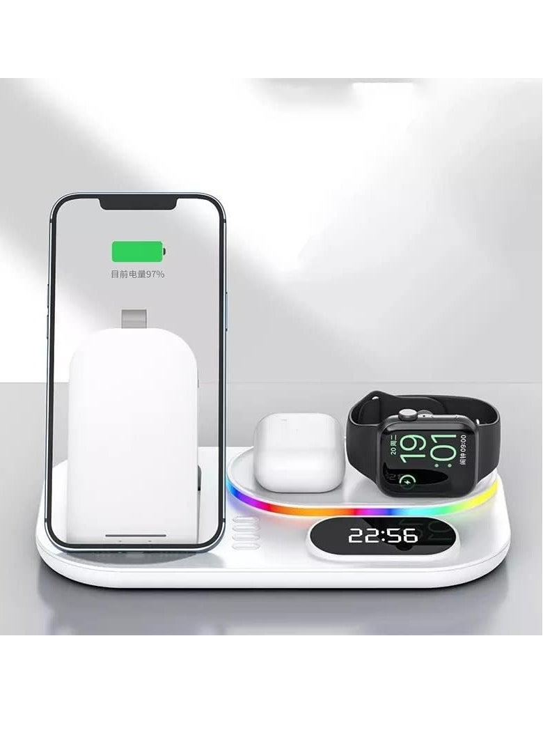 Beauenty - Wireless Charging Station 4-in-1 For Apple Watch, AirPods, iPhone, Digital Clock, Nightstand Mode for iWatch All Series, iPhone 13/12/11/ Pro Max, Samsung All Supportive models - Image 1