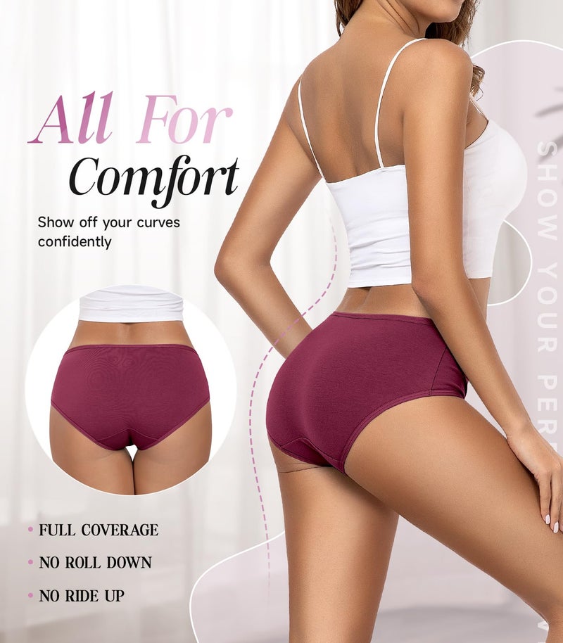 TANSTC Underwear Women Pack Low Waist Cotton Hipster Panties Full Coverage Stretch Briefs Breathable Panties 6 Pack - Image 3