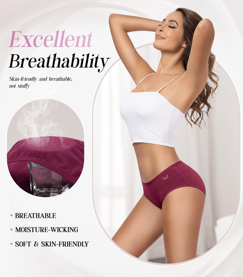 TANSTC Underwear Women Pack Low Waist Cotton Hipster Panties Full Coverage Stretch Briefs Breathable Panties 6 Pack - Image 4