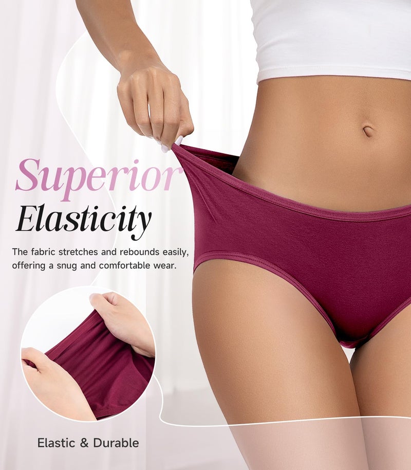 TANSTC Underwear Women Pack Low Waist Cotton Hipster Panties Full Coverage Stretch Briefs Breathable Panties 6 Pack - Image 2