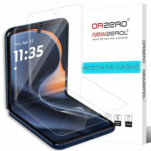 Orzero (2 Pack) Orzero TPU Screen Protector Compatible for Motorola Razr 2025/Razr+ Plus 2025/Razr Ultra 2025/Motorola Razr 2024/Razr+ 2024/Razr 2023/Razr+ 2023 Protector De Pantalla (Not Glass) Anti-Scratch HD Bubble-Free - Image 1