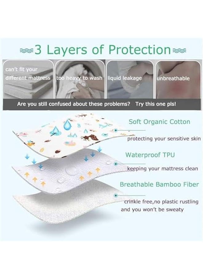Gonice Baby Waterproof Bed Pad Bed Wetting Pads Washable for Kids Toddler, 80 * 100cm Potty Training Pads Baby Wateproof Pad Mat, Reusable Incontinence Underpads for Kids/Adult/Pets  - Image 3