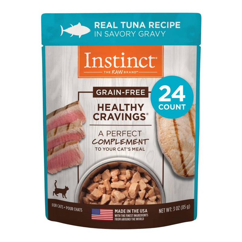 Instinct Healthy Cravings Grain Free Real Tuna Recipe Natural Wet Cat Food Topper by Nature's Variety, 3 oz. Pouches (Case of 24) - Image 1