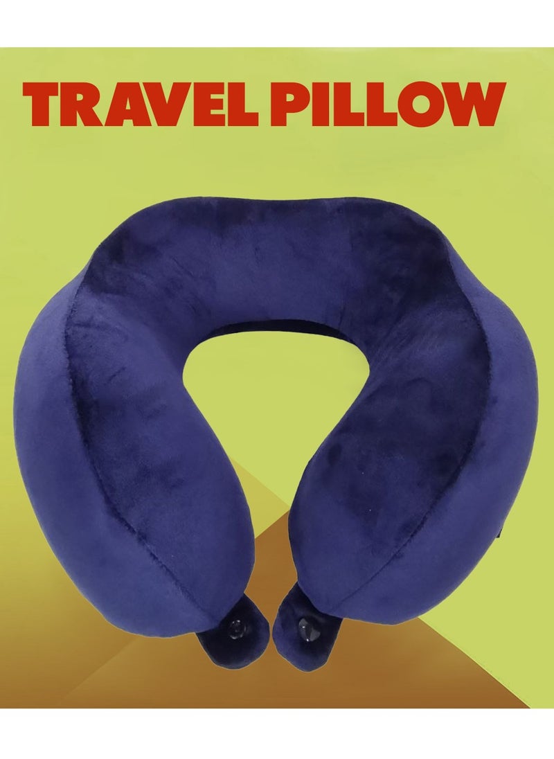 MOB - Memory Foam Travel Pillow Car/Bus Neck Pillow Contoured Travel Sleeping Pillow With Lock Button - MOB - Image 1