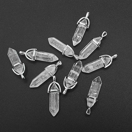 ALEXCRAFT Wholesale 10 PCS Clear Quartz Crystal Stone Point Healing Reiki Chakra Pendants for Jewelry Making - Image 4