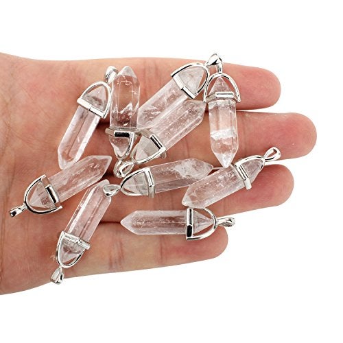 ALEXCRAFT Wholesale 10 PCS Clear Quartz Crystal Stone Point Healing Reiki Chakra Pendants for Jewelry Making - Image 3