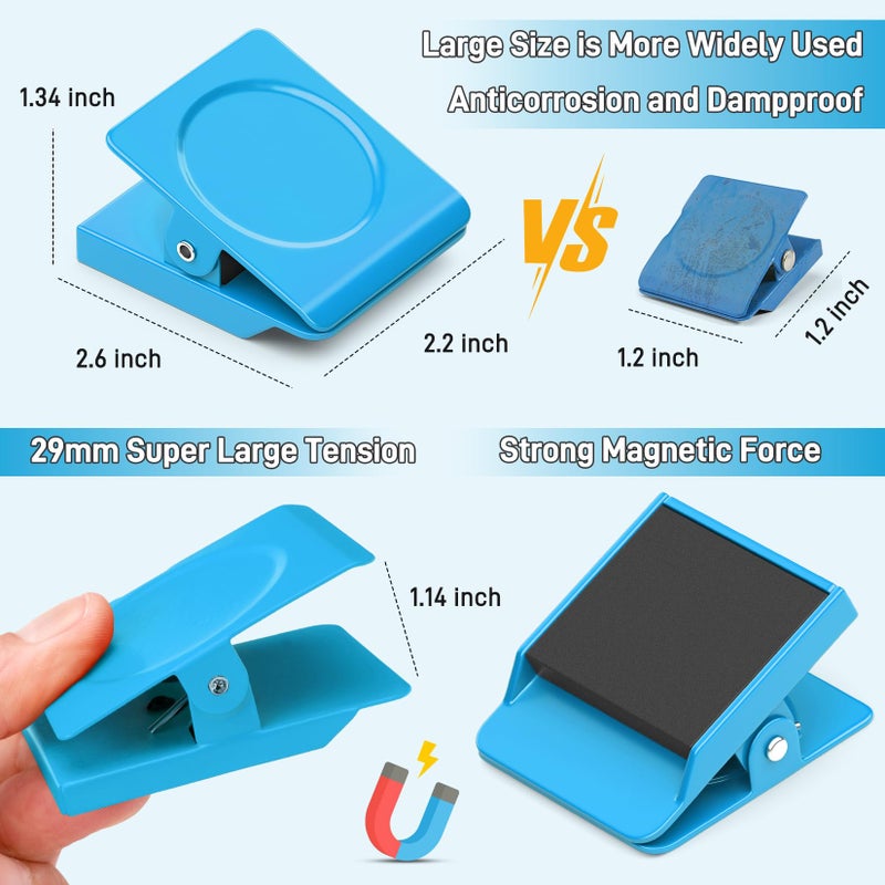 FINDMAG Extra Large Clip Magnets, 4 Pack Coloful Magnetic Clips Heavy Duty, Magnet with Clips for Home, Refrigerator, Hanging, Kitchen, Office - 2.2 Inch - Image 2