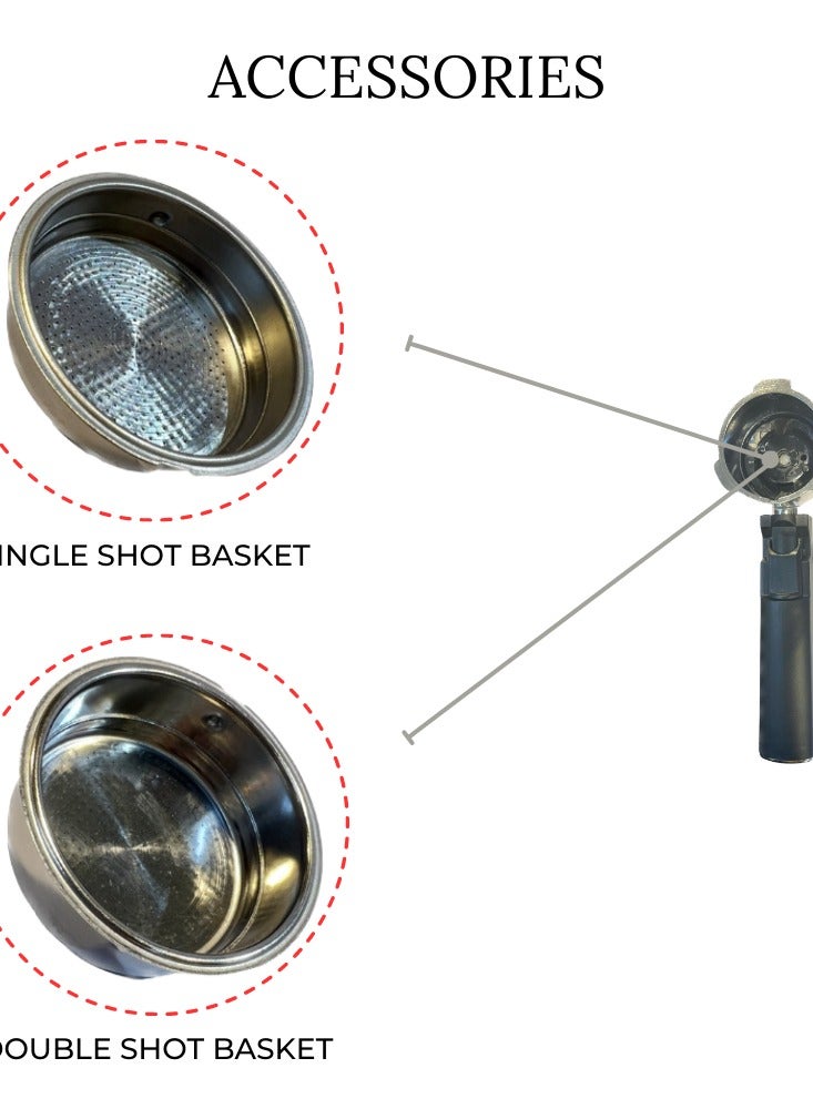 MEBASHI ME-ECM2036 Espresso Coffee Machine - 1.5L, 20 Bar, with Pressure Meter and Safety Valve (White) - Image 2