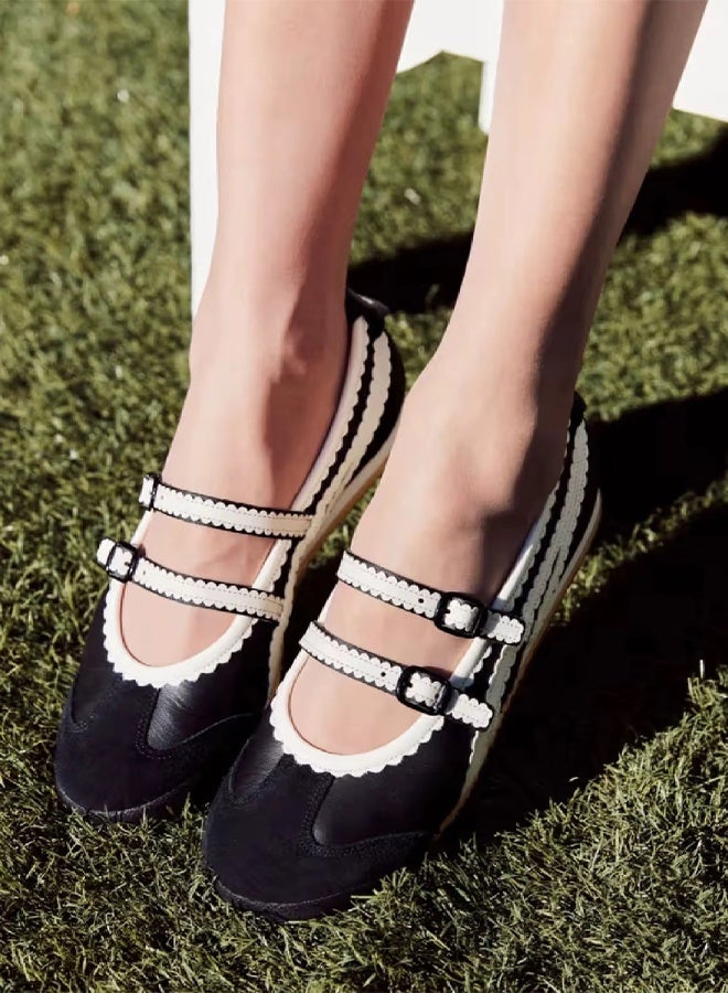 Onitsuka Tiger Mexico 66 TGRS Women’s Ballet Flats -Black | Comfortable & Stylish Casual Mary Jane Shoes  - Image 1