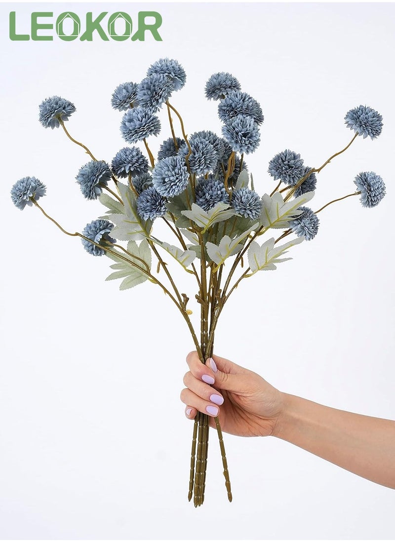 6 Artificial Chrysanthemum Stems Flowers, Faux Dandelions Floral Foam Large Flower Bouquet Bunches Arrangements for Home Decor 52CM