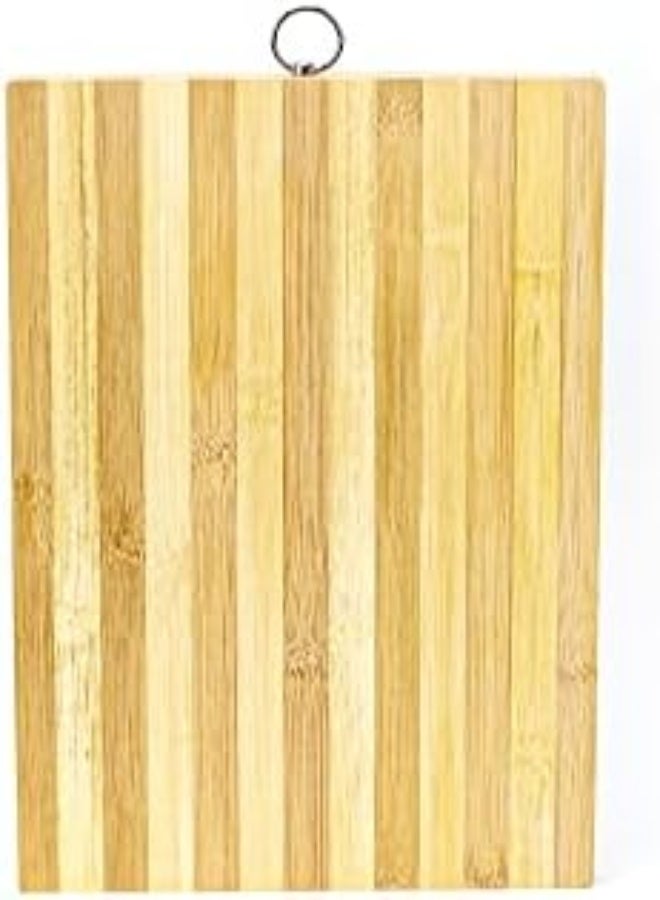 AKDC Bamboo Chopping Board With Hanging Loop Rectangular Handcrafted Wooden Kitchen Serving Board/Cutting Board, Chopping Board For Cheese, Vegetables And Fruits Strong And Durable Wood Made (M - 24X34 Cm) - Image 1