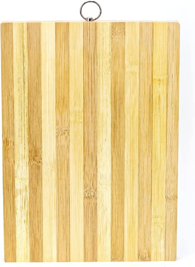 AKDC Bamboo Chopping Board With Hanging Loop Rectangular Handcrafted Wooden Kitchen Serving Board/Cutting Board, Chopping Board For Cheese, Vegetables And Fruits Strong And Durable Wood Made (M - 24X34 Cm) - Image 4
