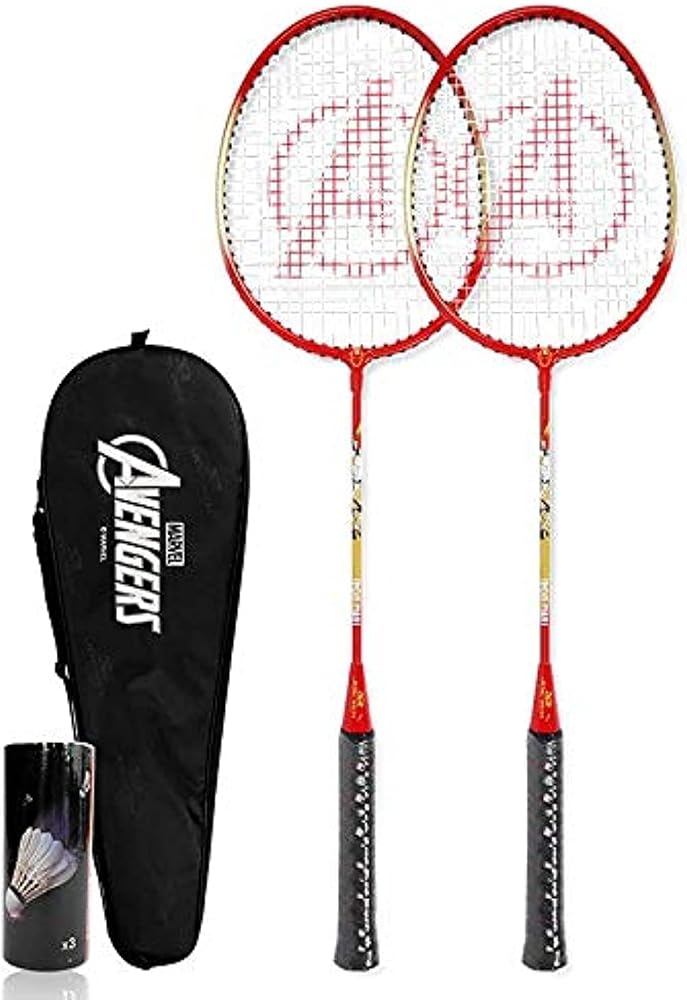 Badminton Racket Set 2 Pcs, Aluminum Carbon Badminton Racket with Shuttlecock 3 Pcs, With Bag Badminton Kit, Black
