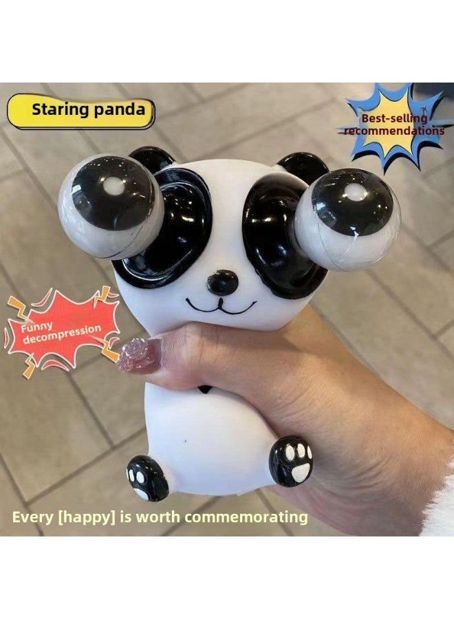 Explosions Eye-popping Panda Pinching Music Decompression Creative Toys Eye-goggling Cabbage Caterpillar Funny Artifact-Color:Little Milk Dragon  - Image 2