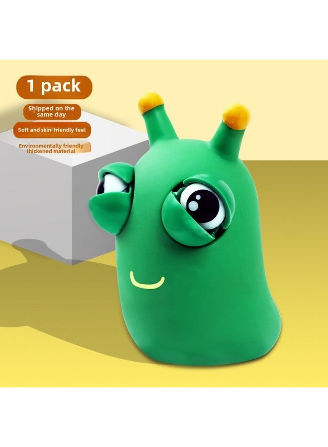 Explosions Eye-popping Panda Pinching Music Decompression Creative Toys Eye-goggling Cabbage Caterpillar Funny Artifact-Color:Little Milk Dragon  - Image 4