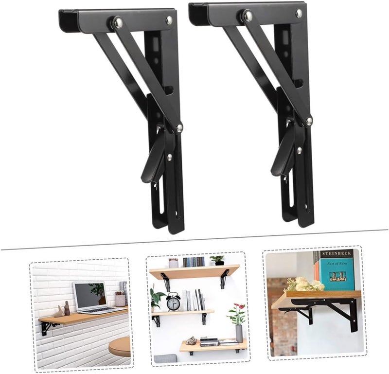 Uonlytech 2 قطعة حاملات جدارية للميكروويف قابلة للطي من الفولاذ، مقاومة للتآكل، تصميم موفر للمساحة لتخزين المطبخ، مناسبة لأفران الميكروويف وغيرها - Image 5
