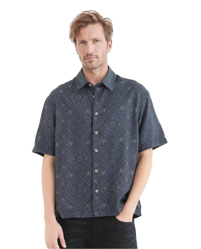 Rare Rabbit Men's Geometric Print Shirt