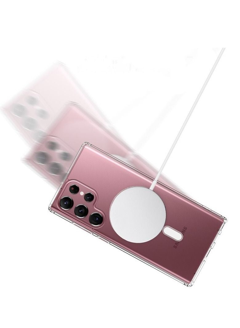 ليدين جراب مغناطيسي شفاف لهاتف Samsung Galaxy S22 Ultra متوافق مع MagSafe، حماية من الدرجة العسكرية، مصد للهاتف - Image 3