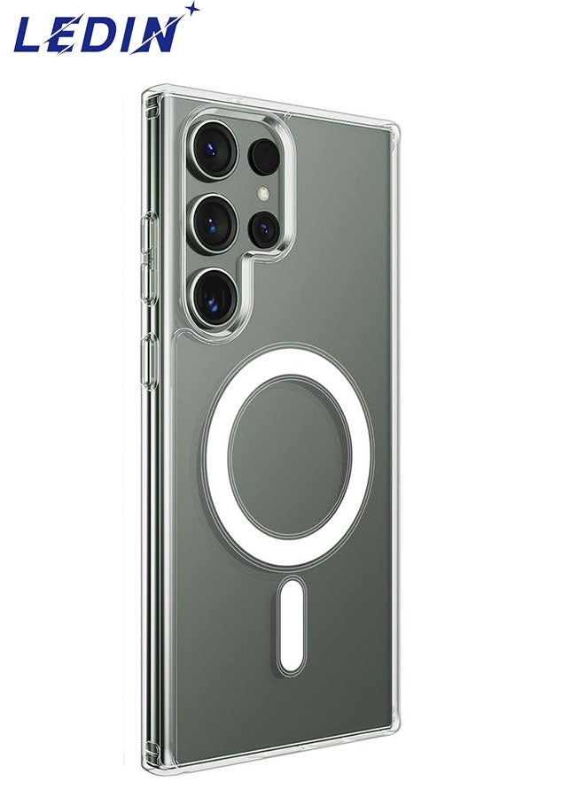 ليدين جراب مغناطيسي شفاف لهاتف Samsung Galaxy S22 Ultra متوافق مع MagSafe، حماية من الدرجة العسكرية، مصد للهاتف - Image 1