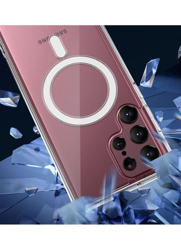 ليدين جراب مغناطيسي شفاف لهاتف Samsung Galaxy S22 Ultra متوافق مع MagSafe، حماية من الدرجة العسكرية، مصد للهاتف - Image 2
