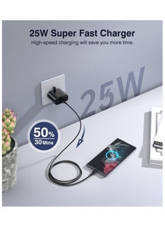 Anmi 2 Pack 25W Fast Charger with Cable 1.8M, Power Adapter For Samsung Galaxy S23 Ultra 5G/S22 Ultra 5G/S21 Ultra 5G/S20 Ultra 5G, Galaxy A53 5G/A52 5G  - Image 4