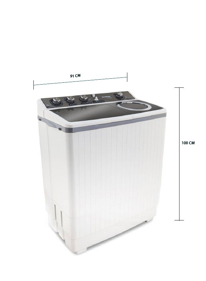 فريش غسالة ملابس حوضين - تعبئة علوية - 10 كجم - أبيض - FRW-12500 - Image 2