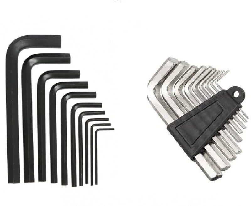 Inditrust 19 Pieces Hex Allen Key Wrench L Shape Repair Tool Set 10 pcs Black & 9 pcs White Allen key Allen Key Set - Image 1