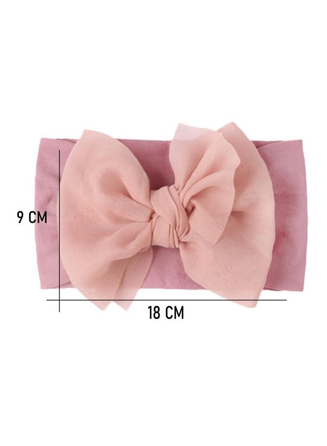 Baby Girls Nylon Headbands Hairbands Hair Accessories Soft Cute Bow Knotted Headband Newborn Infant Toddlers Kids 0 3 Years (Taro Purple)