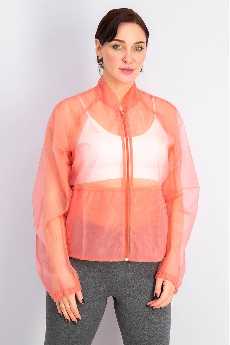 Adidas Women Transparent Long Sleeve Varsity Jacket, Seflre - Image 1