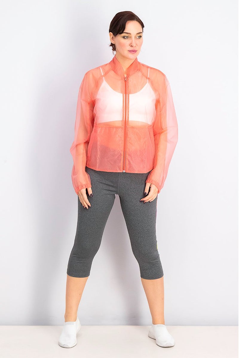 Adidas Women Transparent Long Sleeve Varsity Jacket, Seflre - Image 4