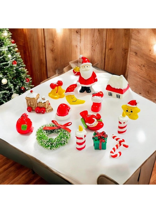 Moira 16 pcs Christmas Theme Miniature Decoration Items for Shops, Cake Toppers Plants, Terrariums, Doll Houses, Fairy Gardens - Image 1