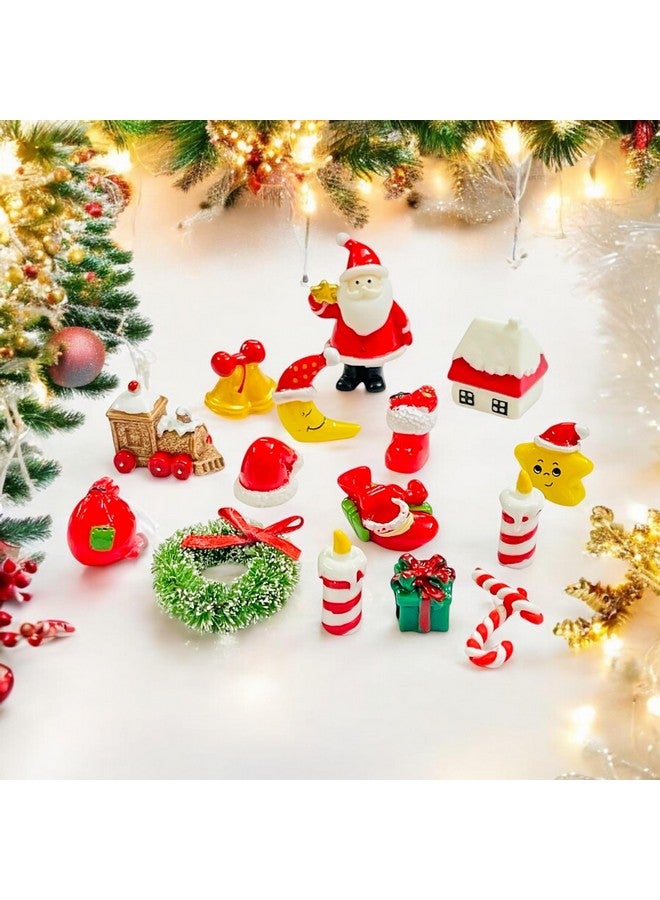 Moira 16 pcs Christmas Theme Miniature Decoration Items for Shops, Cake Toppers Plants, Terrariums, Doll Houses, Fairy Gardens - Image 2